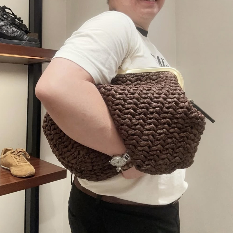 Hand-Woven Kisslock Frame Shou - Crochet Bag Raffia ulasan dan harga