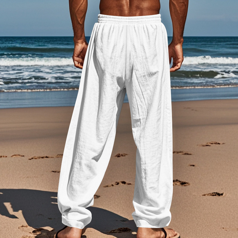 Men's Linen Long Pants, Breath - Linen Pant Wide ulasan dan harga