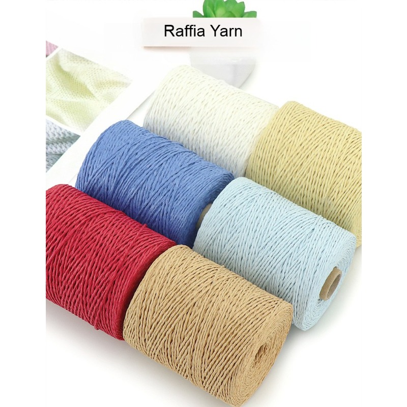 150g Plain 2 Ply Raffia Yarn f - Crochet Bag Raffia ulasan dan harga