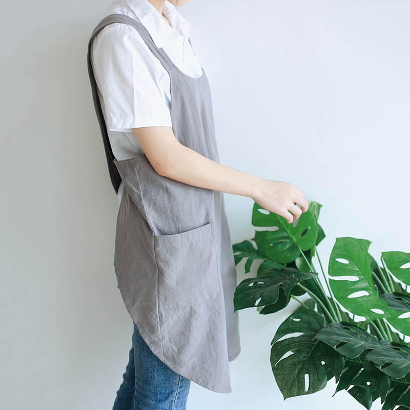 Women Cotton Linen Cross Back  - Linen Dress Wrap ulasan dan harga